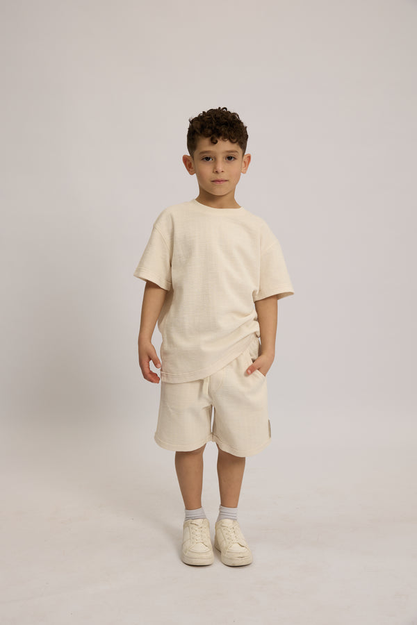 חליפה בנים וופל פלאם חלק