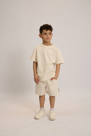 חליפה בנים וופל פלאם חלק