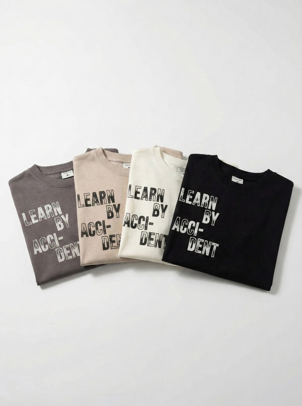 חולצת כותנה לילדים דגם Learn By