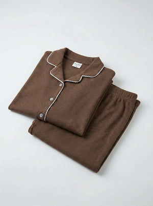 פיגמה מכופתרת ארוכה לילדות מבד ריב