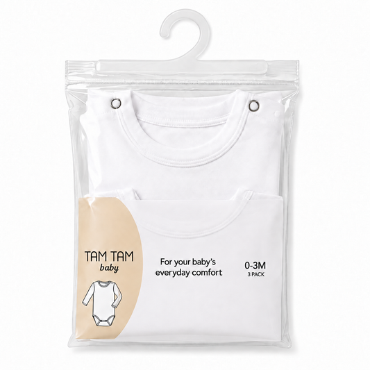 מארז שלישיית בגדי גוף לבנים