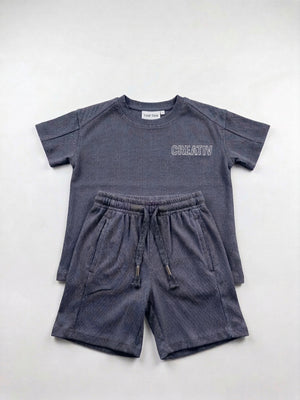 חליפה בנים ריב כותנה דגם CREATIV