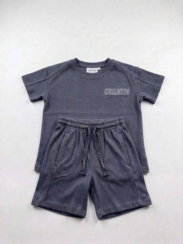 חליפה בנים ריב כותנה דגם CREATIV