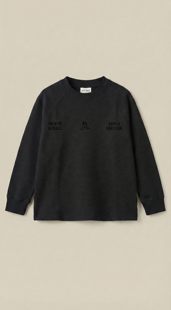 חולצה לילדים מבד ריב עבה דגם BREATH IN PEACE