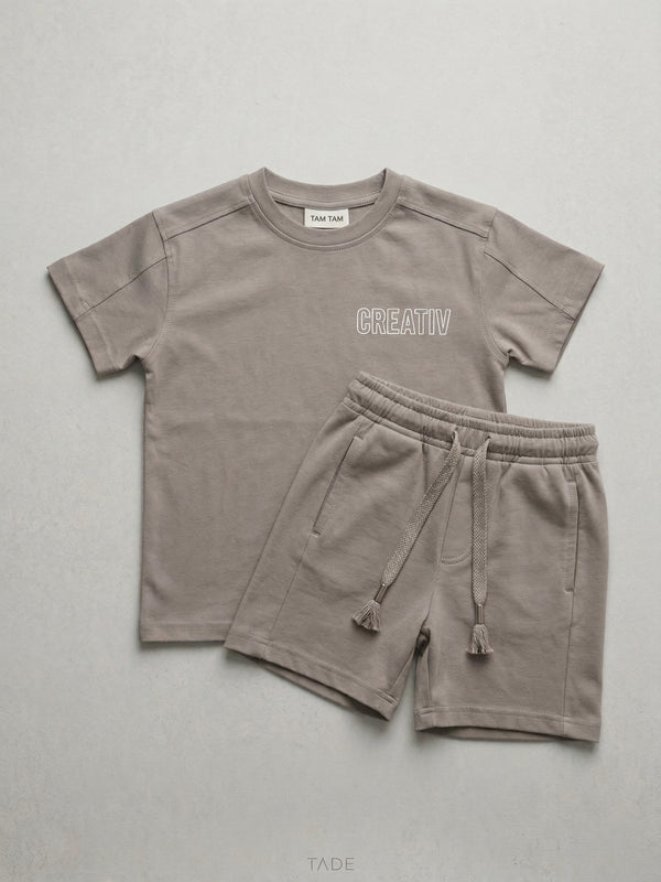 חליפה בנים ריב כותנה דגם CREATIV