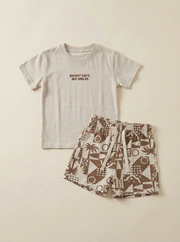 חליפה לילדים מבד טריקו וטרי דגם Bright Days , Big Smiles