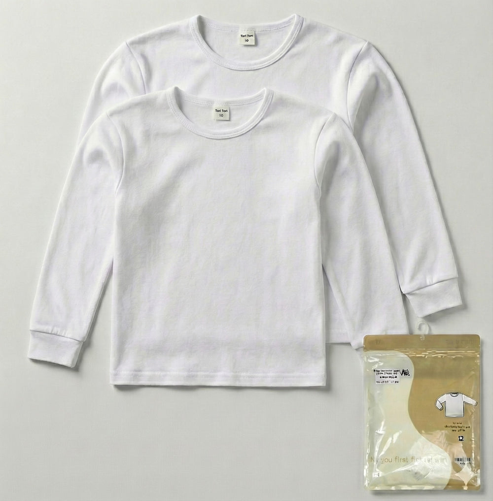 מארז זוג גופיות פלנל לילדים שרוול ארוך