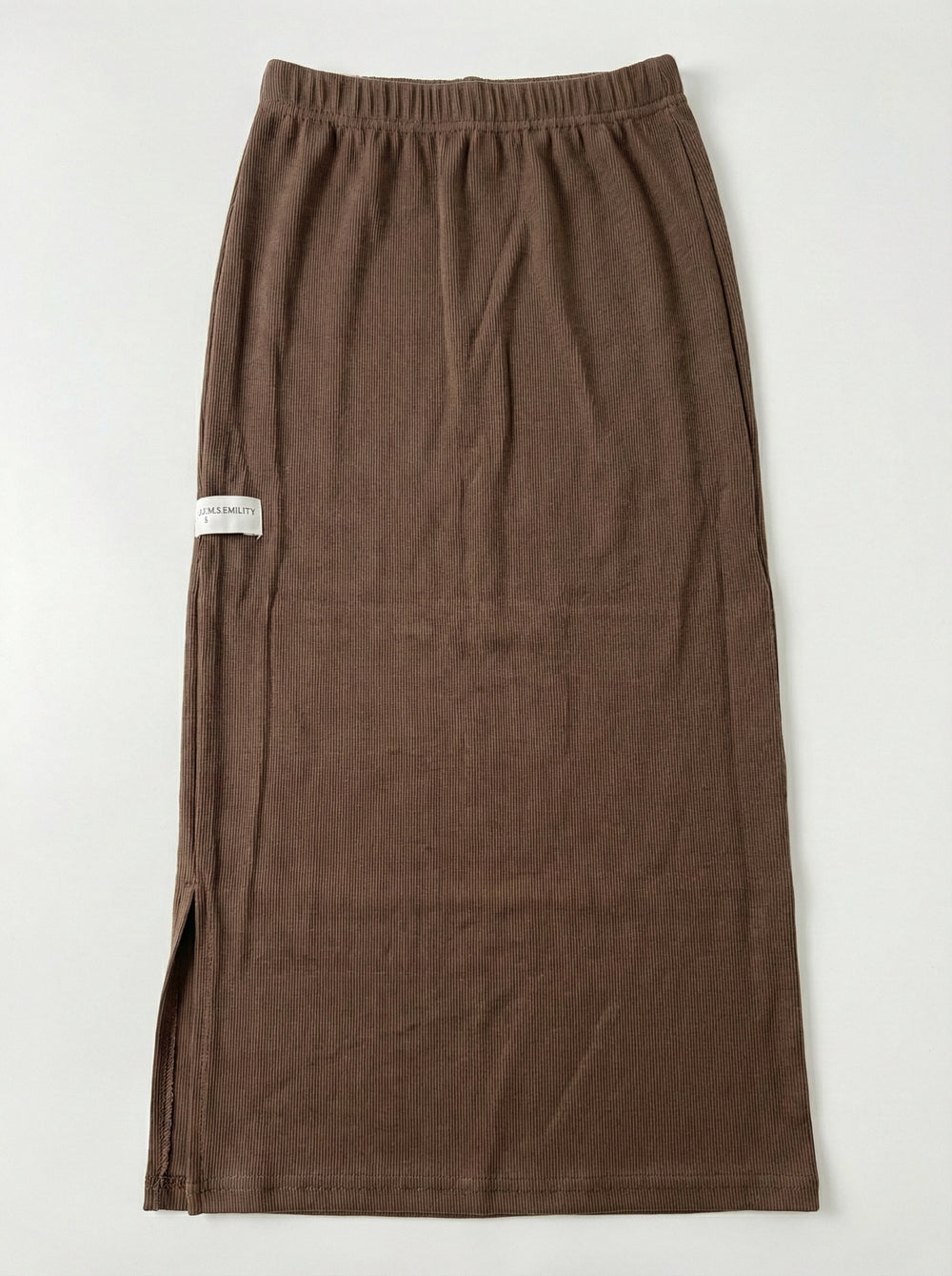 חצאית ריב כותנה לילדות גזרת קרסול עם שסע