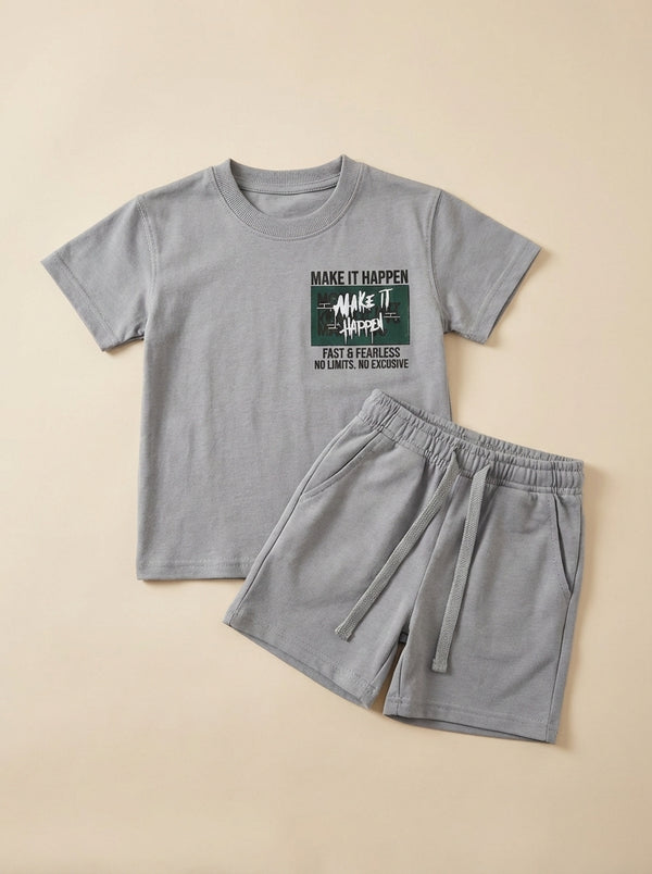 חליפה לילדים מבד טריקו וטרי דגם Make It Happen