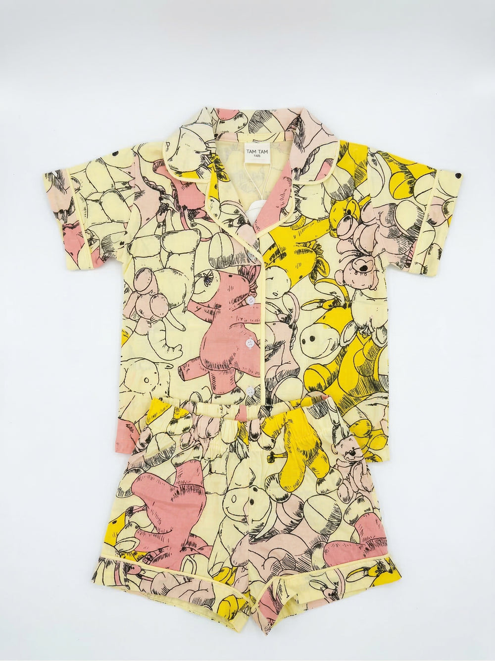 פיגמה מכופתרת לילדות דגם צבעוני