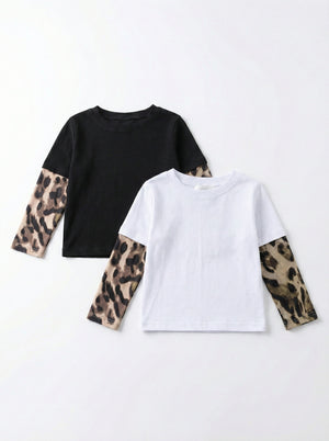 חולצת קרופ עם שרוול מנומר