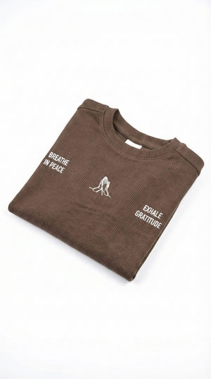 חולצה לילדים מבד ריב עבה דגם BREATH IN PEACE