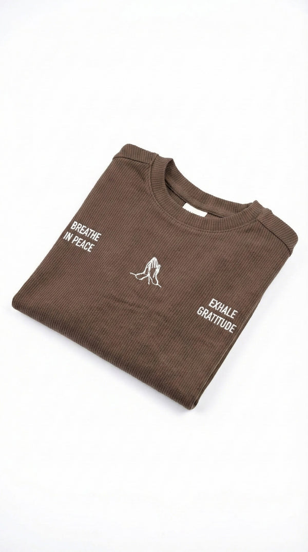 חולצה לילדים מבד ריב עבה דגם BREATH IN PEACE