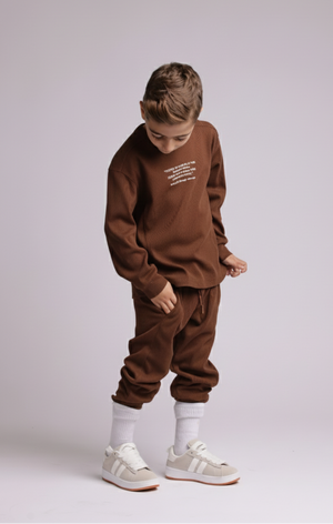 חליפה לילדים ריב כותנה מגורד דגם דפוס