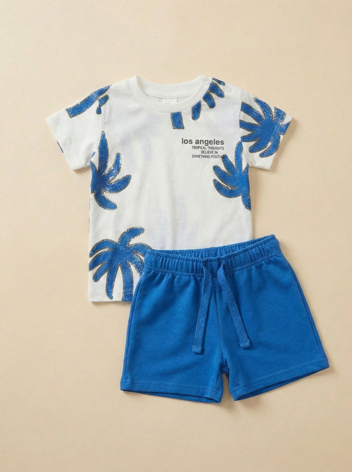 חליפה לילדים מבד טריקו וטרי דגם Los Angeles