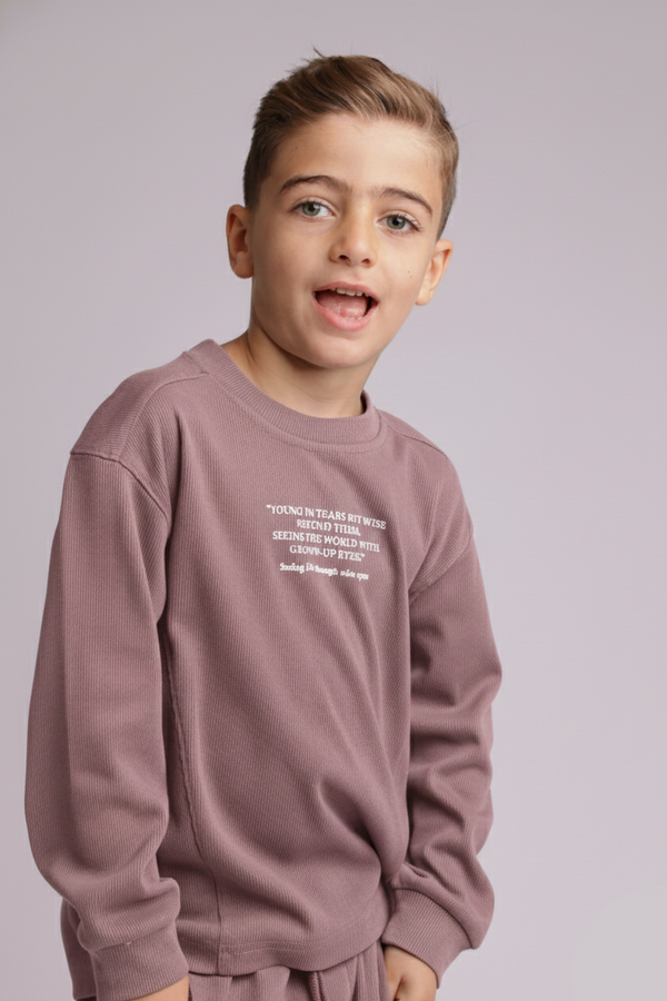 חליפה לילדים ריב כותנה מגורד דגם דפוס