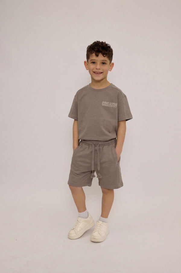 חליפה בנים ריב כותנה דגם CREATIV