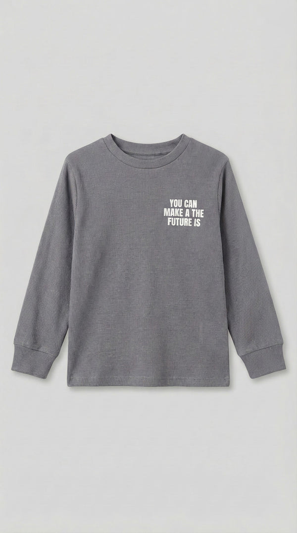 חולצה לילדים מבד ריב עבה דגםYOU CAN MAKE