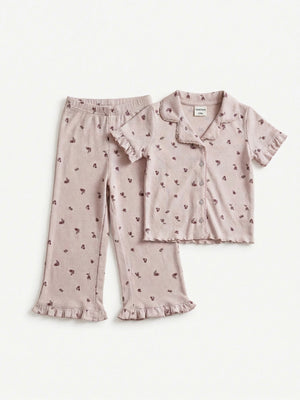 פיגמה מכופתרת ארוכה לילדות מבד ריב