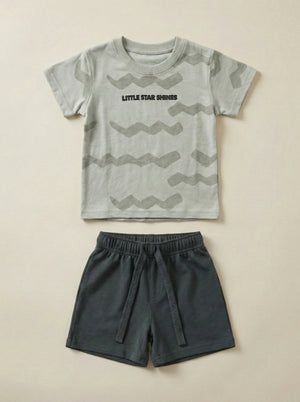 חליפה לילדים מבד טריקו וטרי דגם Little Star Shines