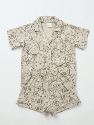 פיגמה מכופתרת לילדות דגם פילים