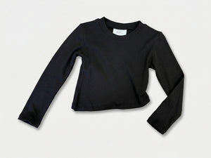 חולצת כיווץ חלקה ארוכה לילדות