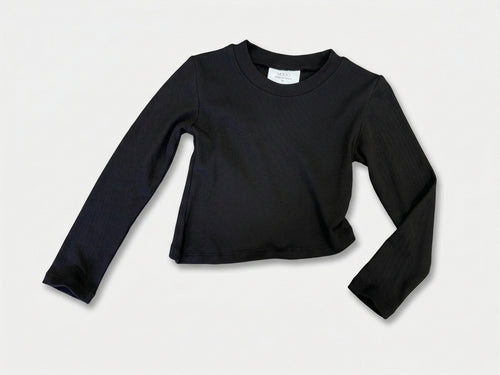 חולצת כיווץ חלקה ארוכה לילדות