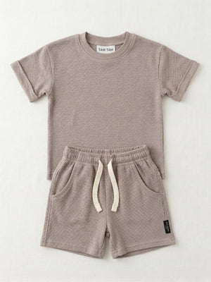 חליפה בנים וופל פלאם חלק