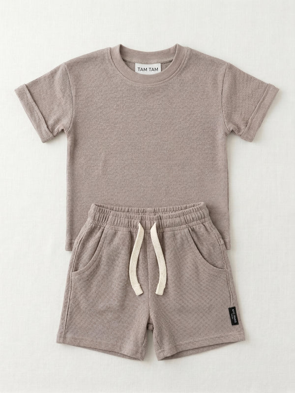 חליפה בנים וופל פלאם חלק