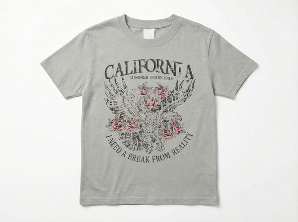 חולצת טריקו לילדות דגם CALIFORNIA