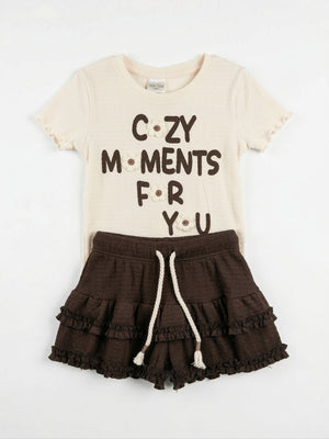 חליפה פרחונית כותנה לילדות