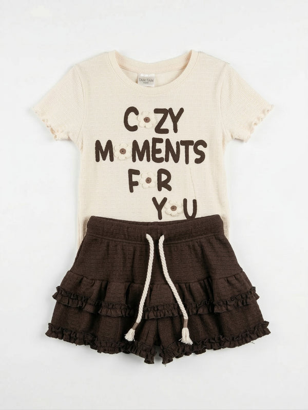 חליפה פרחונית כותנה לילדות