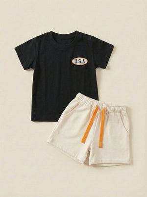 חליפה לילדים מבד טריקו וטרי דגם U.S.A