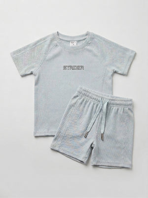 חליפה בנים ריב כותנה דגם STRIDER