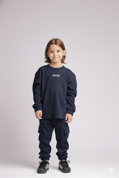 חליפה לילדים ריב כותנה מגורד דגם ASPIRE