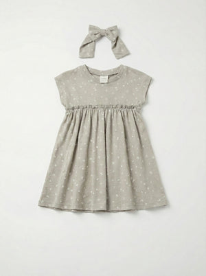 שמלה לילדות מבד ריב כותנה דגם פרחוני