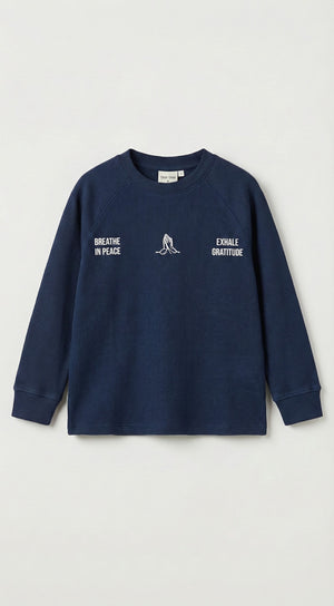 חולצה לילדים מבד ריב עבה דגם BREATH IN PEACE