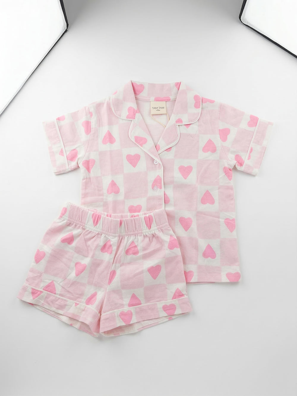 פיגמה מכופתרת לילדות דגם לבבות