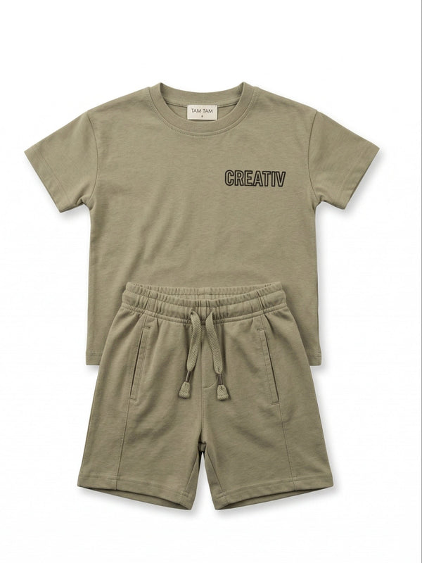 חליפה בנים ריב כותנה דגם CREATIV