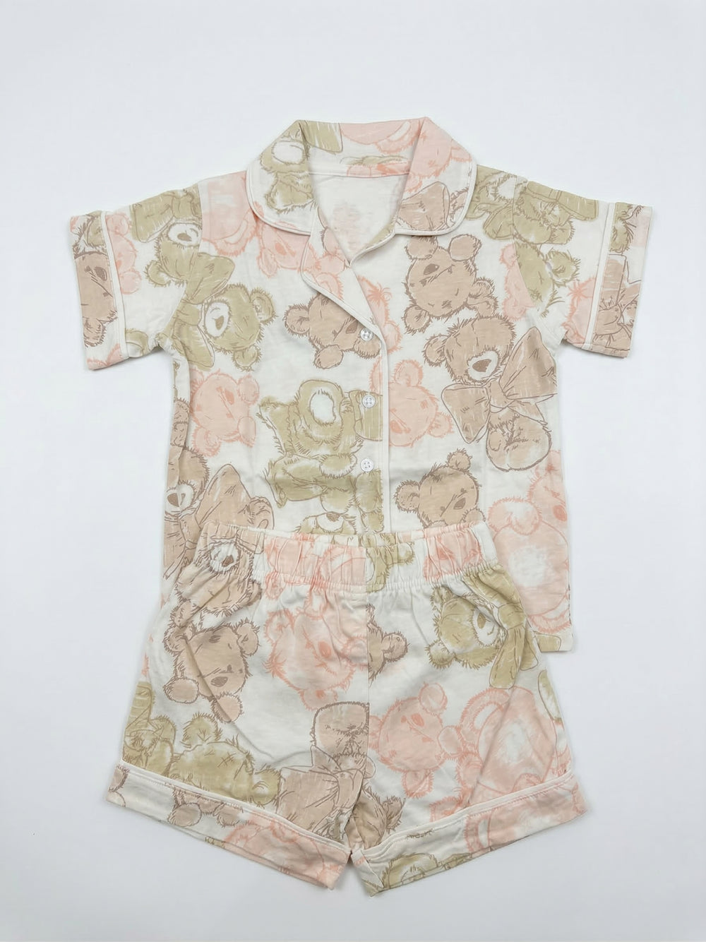 פיגמה מכופתרת לילדות דגם דובים בהיר