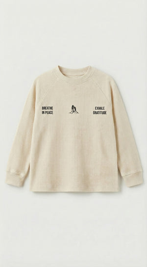חולצה לילדים מבד ריב עבה דגם BREATH IN PEACE
