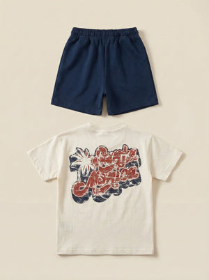 חליפה לילדים מבד טריקו וטרי דגם Santa Monica