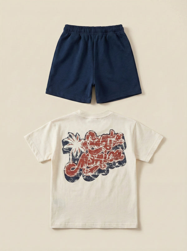 חליפה לילדים מבד טריקו וטרי דגם Santa Monica