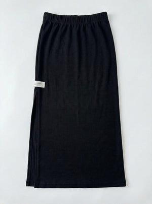 חצאית ריב כותנה לילדות גזרת קרסול עם שסע