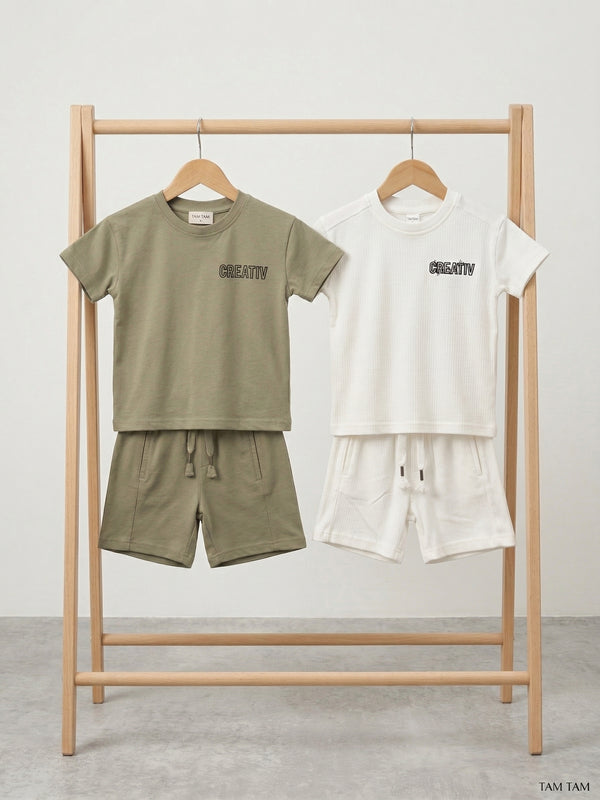 חליפה בנים ריב כותנה דגם CREATIV