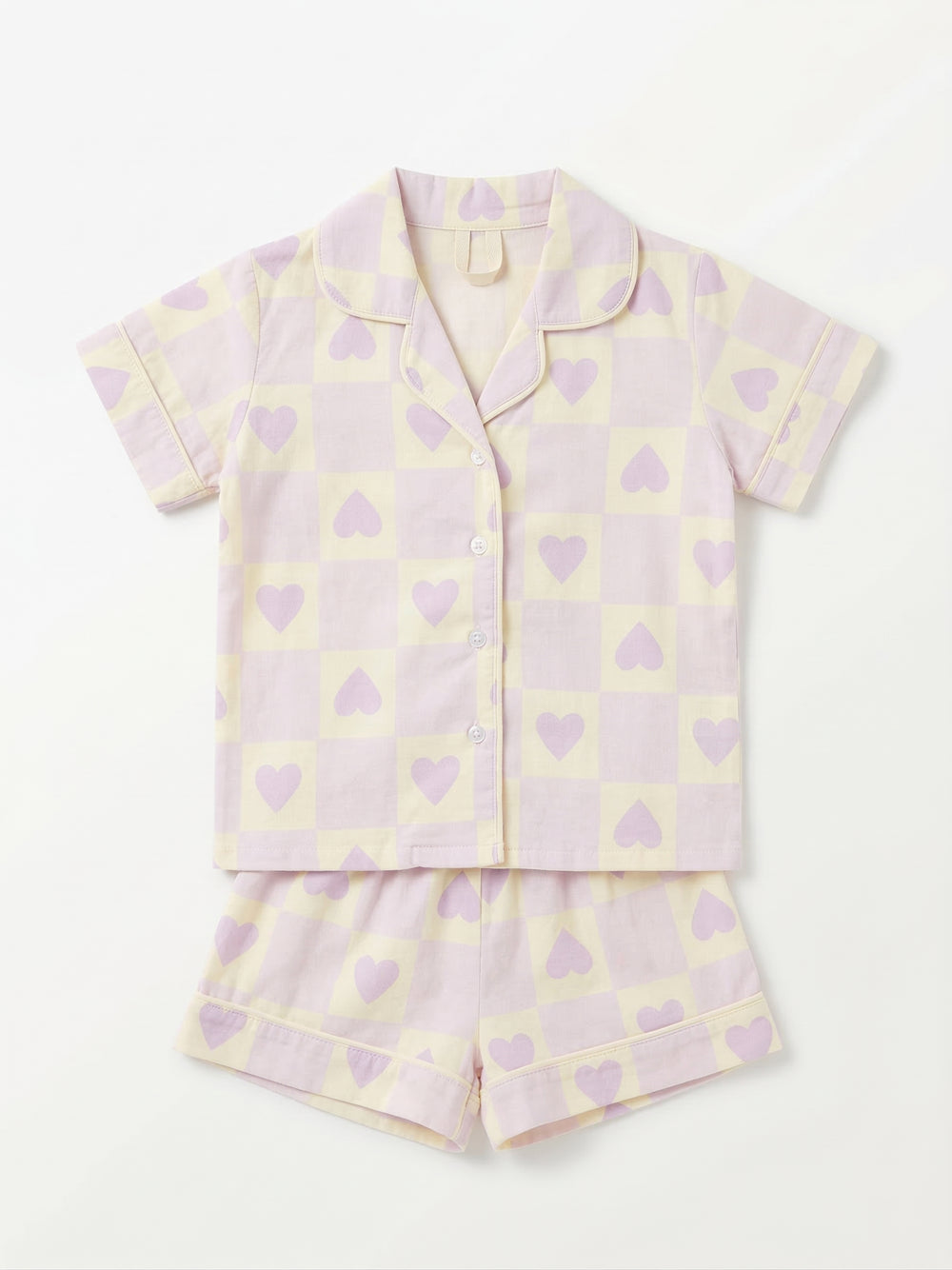 פיגמה מכופתרת לילדות דגם לבבות