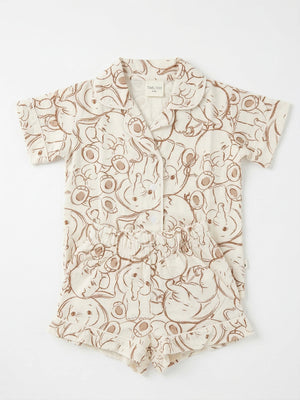 פיגמה מכופתרת לילדות דגם פילים