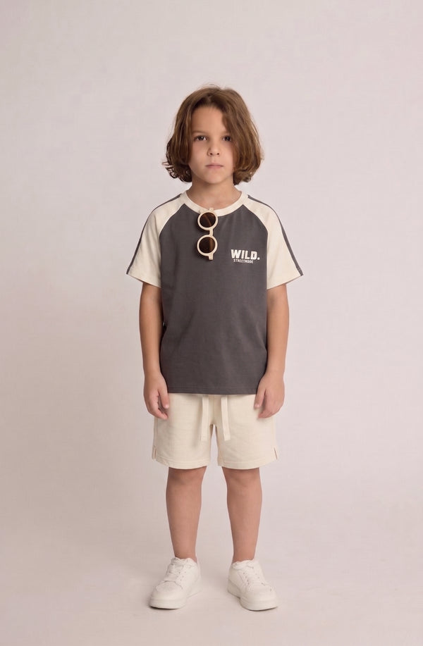 חליפה בנים כותנה דגם WILD