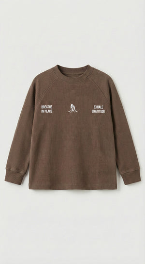 חולצה לילדים מבד ריב עבה דגם BREATH IN PEACE