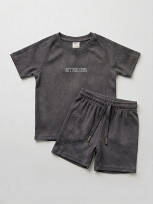 חליפה בנים ריב כותנה דגם STRIDER